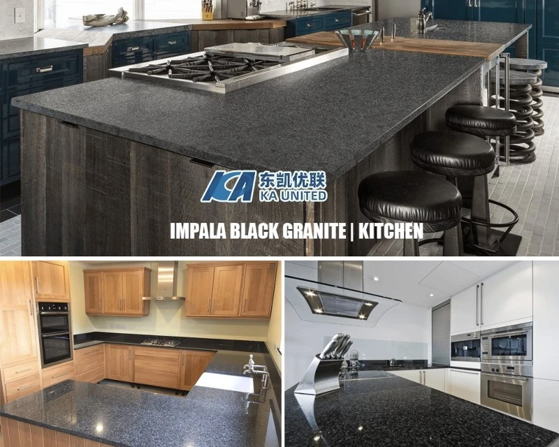 Nero Impala Black Granite Kitchen Countertop Projects KA UNITED Nero Impala Black Granite Kitchen Countertop Projects KA UNITED