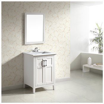 Set Vanity Ystafell Ymolchi Sinc Sengl 24 modfedd