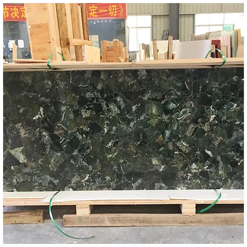 Green Moss Agate Stone Slab