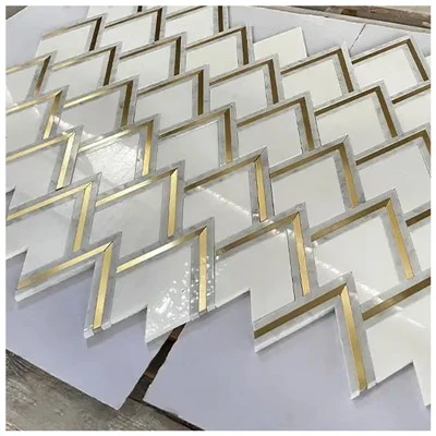 Teilsen Mosaig Marmor Chevron