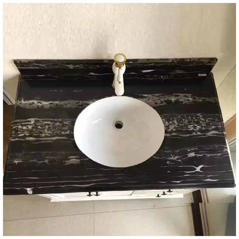 silver portoro black marble bathroom countertops