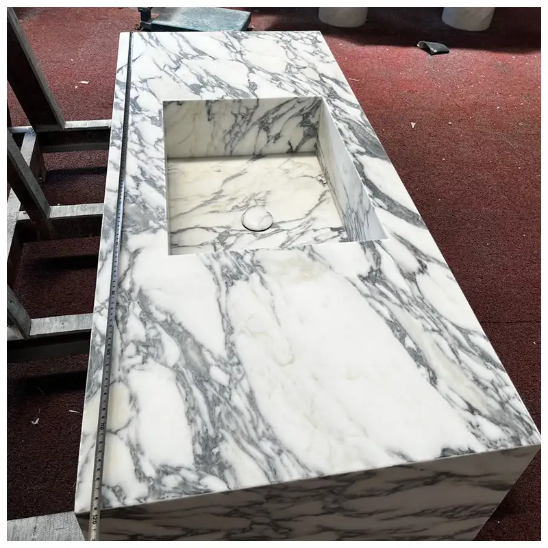 Arabescato Marble Integrated Sink
