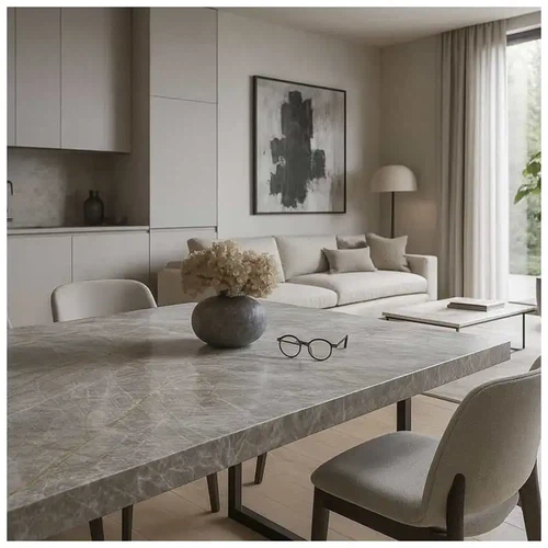 Taj Mahal Quartzite Dining Tables in Home Taj Mahal Quartzite Dining Tables in Home