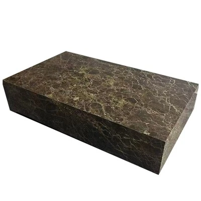 Tablau Coffi Plinth Marmor Tywyll Emperador
