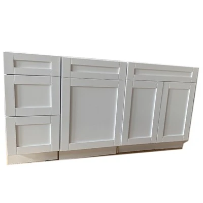 Cabinetau Sylfaen Shaker Gwyn